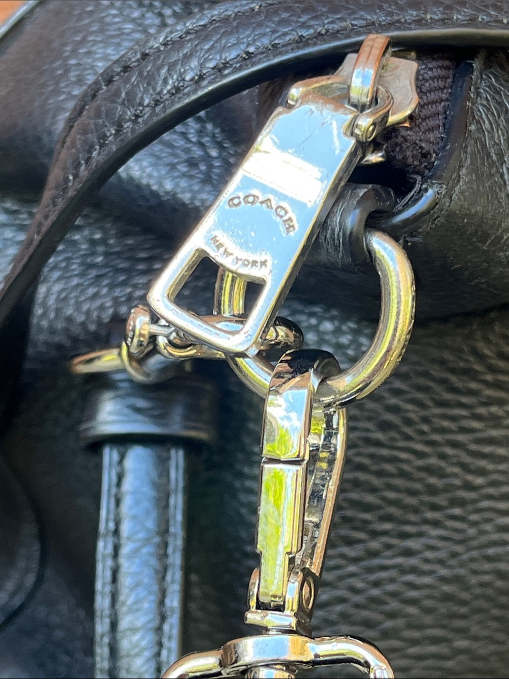 Coach Black Pebble Leather Prairie Satchel Crossbody Bag - Picture 8 of 10